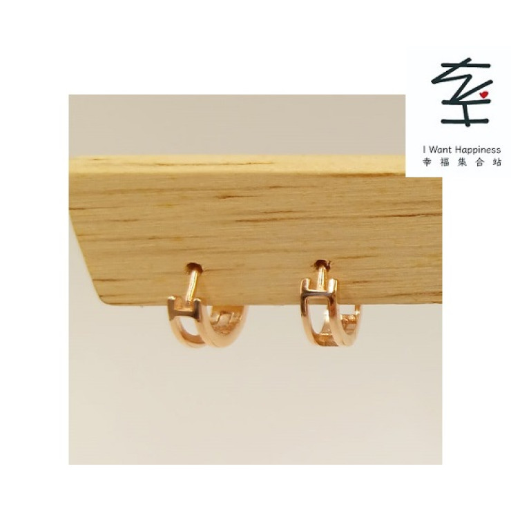 925純銀玫瑰金 環狀圈設計耳環圈 韓國款式 簡約設計