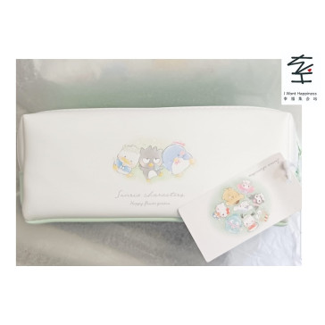 日本直送 - Sanrio 雙拉鍊筆袋 (雙儲存格設計) - 花園款式